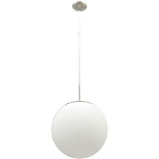 Suspensão GLOBAL 1xE27 Alt.Reg.xD.25cm níquel/branco