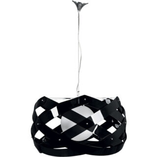 Suspensão ACUARIO grande 1xE27 Alt.Reg.xD.68cm preto/branco