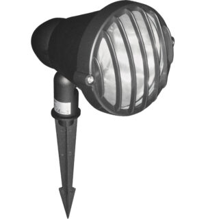 Foco com espigão JACINTO IP54 1xE27 L.23xAlt.23xD.17cm alumínio preto