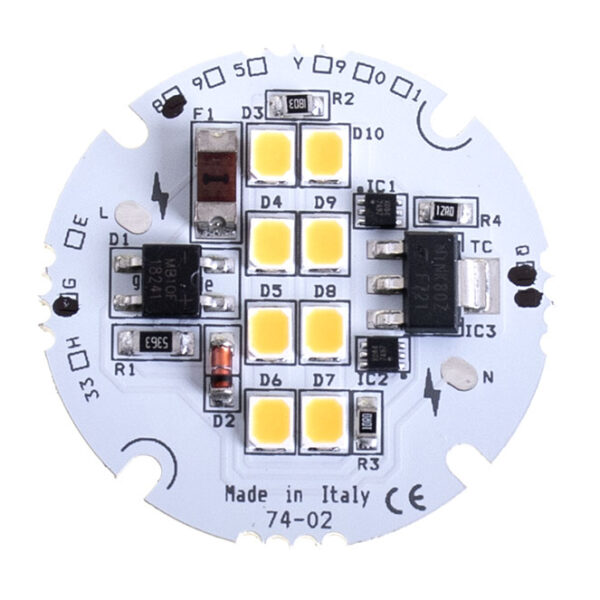 Módulo LED MLED redondo 230VAC 5W 380lm 3000K D.3,3cm, com corpo de alumínio