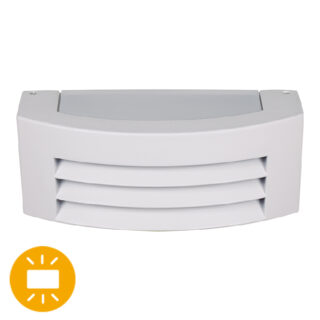 Aplique MISSISSIPI IP44 1xE27 C.29xL.12,5xAlt.10cm alumínio + policarbonato (PC) branco