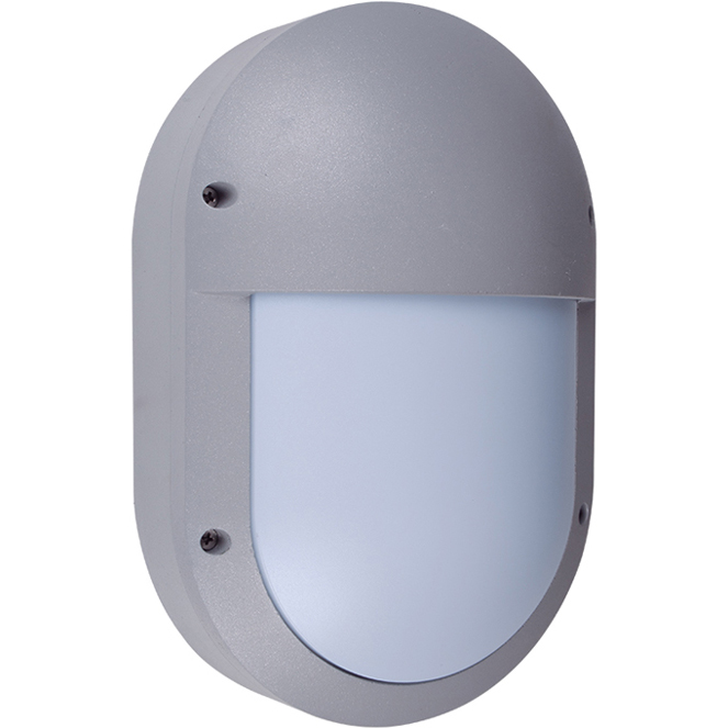Aplique PARANA grande IP54 1xE27 C.18,5xL.9xAlt.28cm alumínio + policarbonato (PC) cinzento