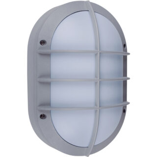 Aplique TIGRE grande IP54 1xE27 C.18,5xL.10xAlt.28cm alumínio + PC cinzento/branco