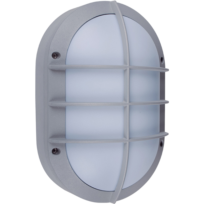 Aplique TIGRE grande IP54 1xE27 C.18,5xL.10xAlt.28cm alumínio + PC cinzento/branco