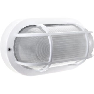Aplique CAIA pequeno IP44 1xE27 C.20xL.10xAlt.12,5cm policarbonato (PC) + vidro branco