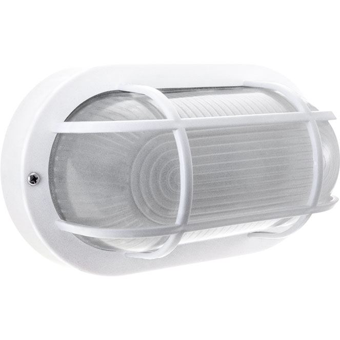 Aplique CAIA grande IP44 1xE27 C.27xL.11,5xAlt.15cm policarbonato (PC) + vidro branco/branco