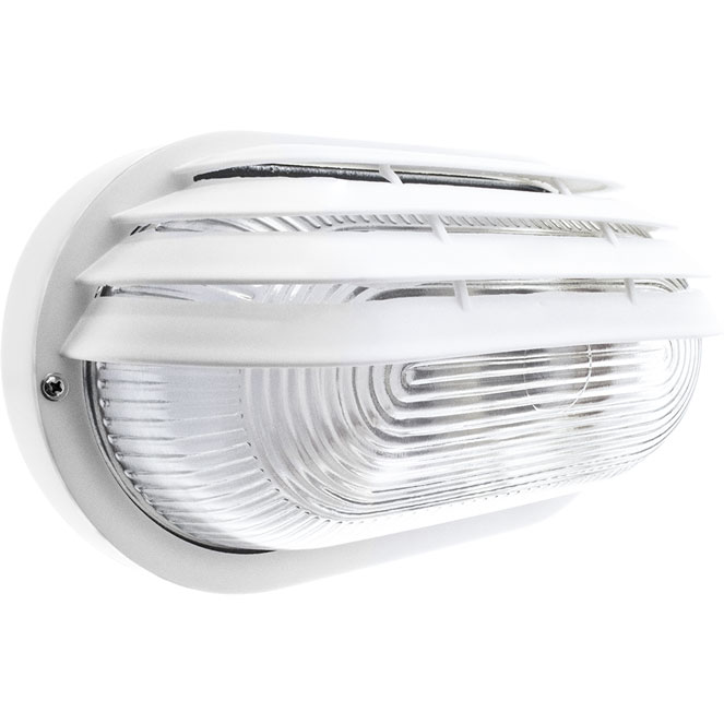 Aplique CAIMA grande IP44 1xE27 C.27xL.11,5xAlt.15cm policarbonato (PC) + vidro branco