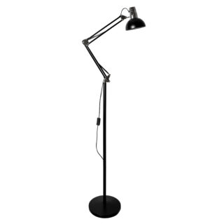 Candeeiro de pé ANTIGONA articulado 1xE27 C.15xL.12,5xAlt.Reg.cm preto e cromado