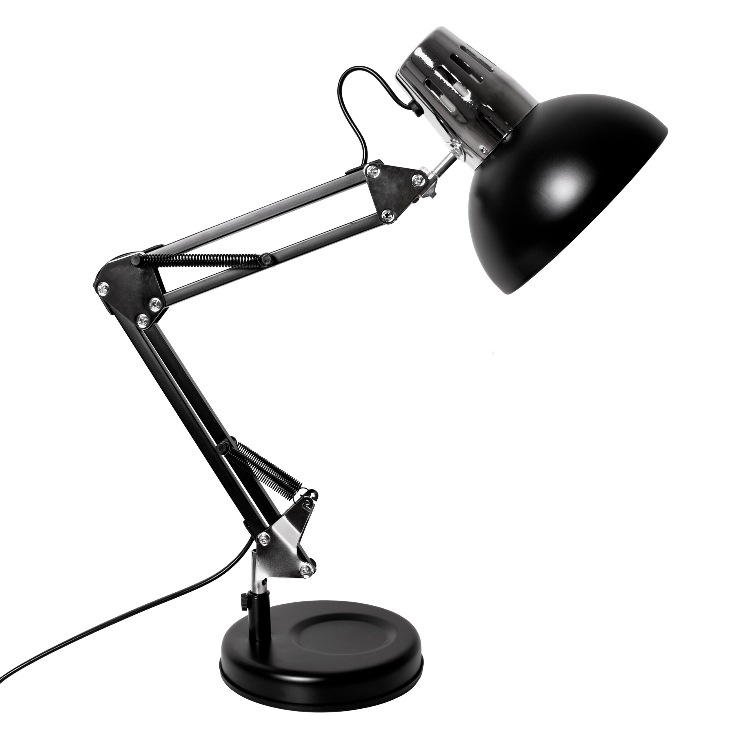 Candeeiro de mesa ANTIGONA articulado 1xE27 C.15xL.12,5xAlt.Reg.cm preto e cromado