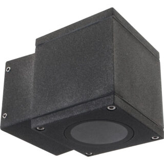 Aplique HOOKE IP54 1xGU10 C.8xL.11,6xAlt.8,5cm alumínio+vidro antracite