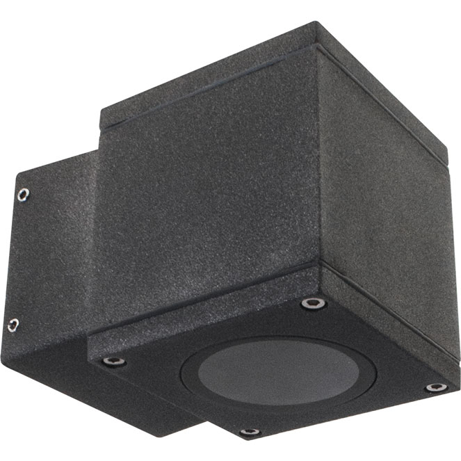 Aplique HOOKE IP54 1xGU10 C.8xL.11,6xAlt.8,5cm alumínio+vidro antracite