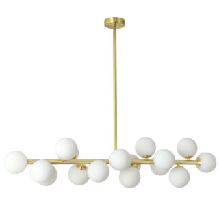 Candeeiro de tecto ANALU 16xG9 C.110xL.35xAlt.80cm dourado/branco