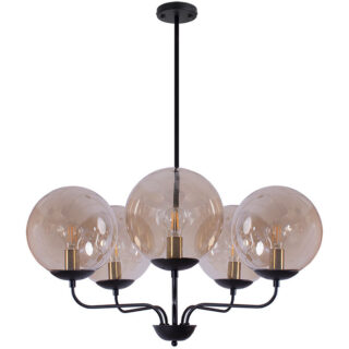 Candeeiro de tecto ARAMIS 5xE27 Alt.Reg.xD.85cm cor conhac