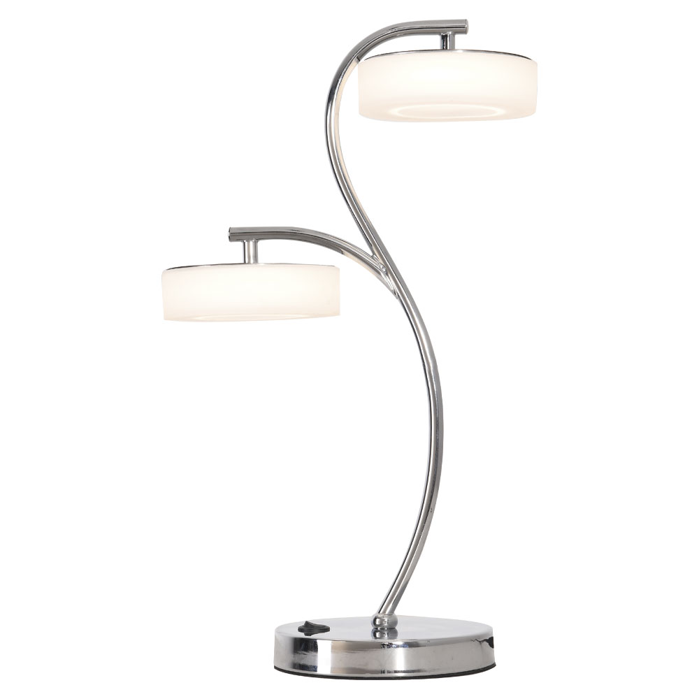 Candeeiro de mesa TOKIO 2x12W LED 1920lm 4000K C.28,5xL.16xAlt.47,8cm cromado