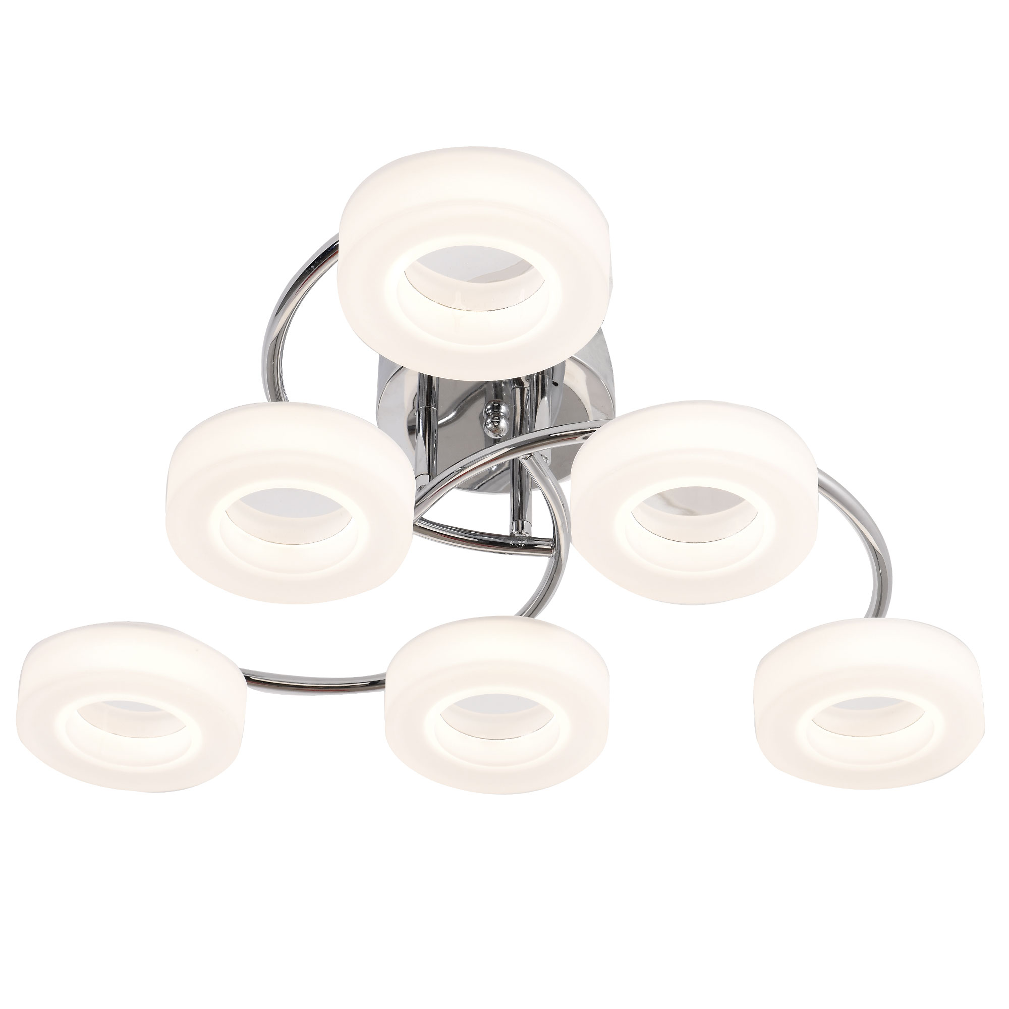 Plafond TOKIO 6x12W LED 4000K Alt.17,5xD.61,6cm cromado