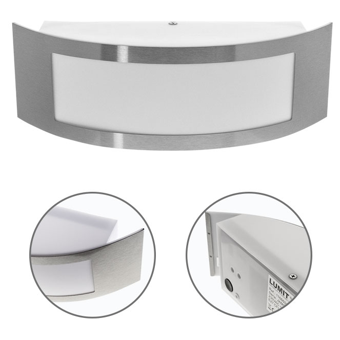 Aplique JAMOR IP44 1xE27 C.31xL.9xAlt.10cm cor inox