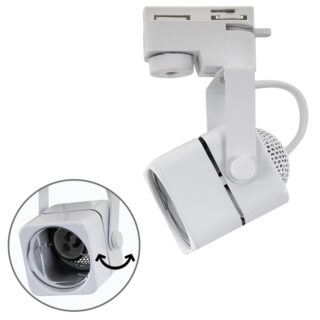 Foco quadrado para calha AYRTON (2 condutores) 1xGU10 C.7xAlt.14,5cm branco