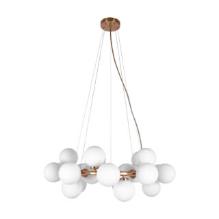 Candeeiro de tecto ANAMAR 25xG9 Alt.Reg.xD.68cm dourado/branco