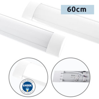 Régua ECOVISION BATTEN 60cm 1x18W LED 1260lm 6400K C.60xL.7,5xAlt.2,5cm branco