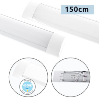 Régua ECOVISION BATTEN 150cm 1x54W LED 3780lm 4000K C.150xL.7,5xAlt.2,5cm branco
