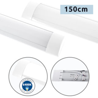 Régua ECOVISION BATTEN 150cm 1x54W LED 3780lm 6400K C.150xL.7,5xAlt.2,5cm branco