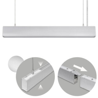 Barra suspensa LINEX B2 120cm 1x40W LED+1x16W LED 3200lm 4000K 110° C.118xL.4xAlt.Reg.cm alumínio