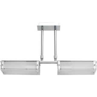 Candeeiro de tecto AKNOUL rectangular 2xE14 C.57xL.9,5xAlt.Reg.cm cromado