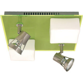 Plafond REBECA quadrado 2xG9+2x50WGU10 C.29xL.29xAlt.13cm verde