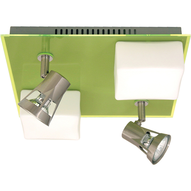 Plafond REBECA quadrado 2xG9+2x50WGU10 C.29xL.29xAlt.13cm verde