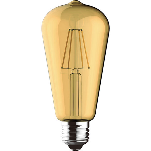 Lâmpada E27 (grosso) VALUE VINTAGE LED 4W 2200K 330lm Ambar-A+