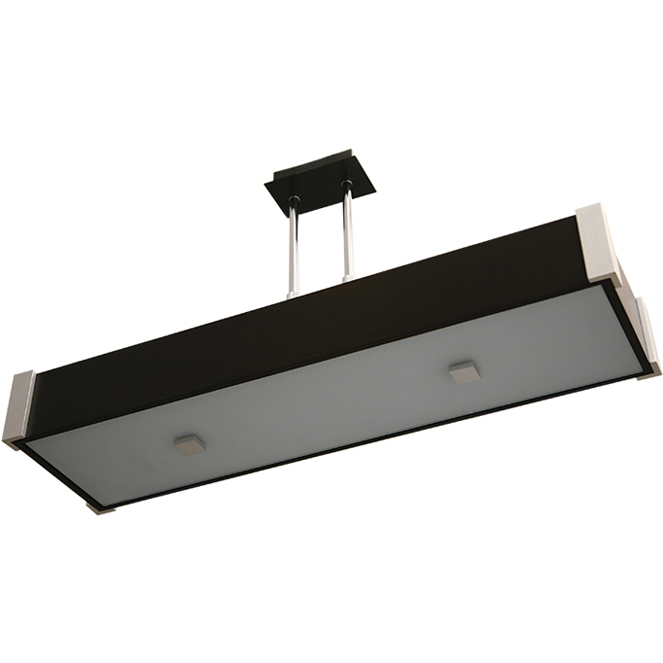 Candeeiro de tecto MARILENE rectangular 4xE27 C.79xL.21xAlt.Reg.cm wengue