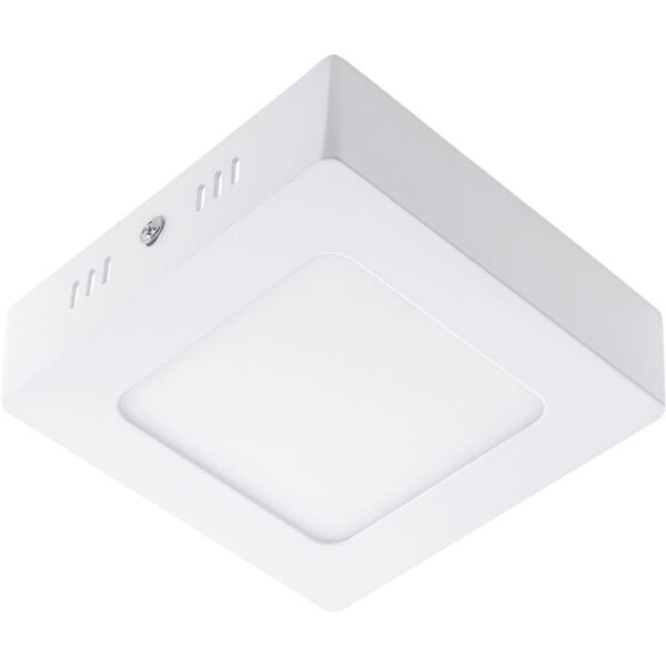 Plafond PESETA quadrado 1x6W LED 336lm 4000K 120° C.12xL.12xAlt.3,5cm Branco