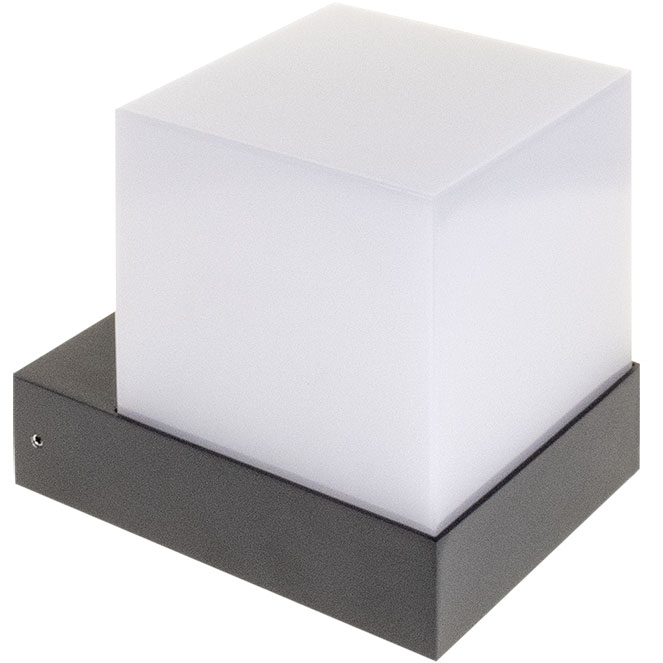 Aplique AVE IP54 1x7W LED 545lm 4000K C.11xL.15xAlt.13,5cm antracite/branco