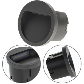 Aplique de encastrar MUSTANG redondo IP54 1x3W LED 105lm 3000K L.7xD.10,5cm antracite