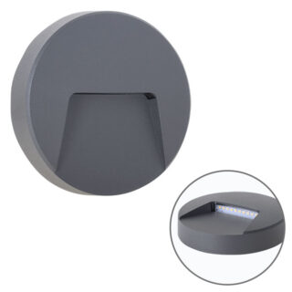 Aplique LEVIRA redondo IP65 1x3W LED 100lm 4000K L.3,2xD.13,5cm ABS+PC antracite