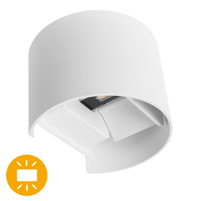 Aplique SALAS IP65 2x3W LED 500lm 3000K C.14xL.12xAlt.10cm branco
