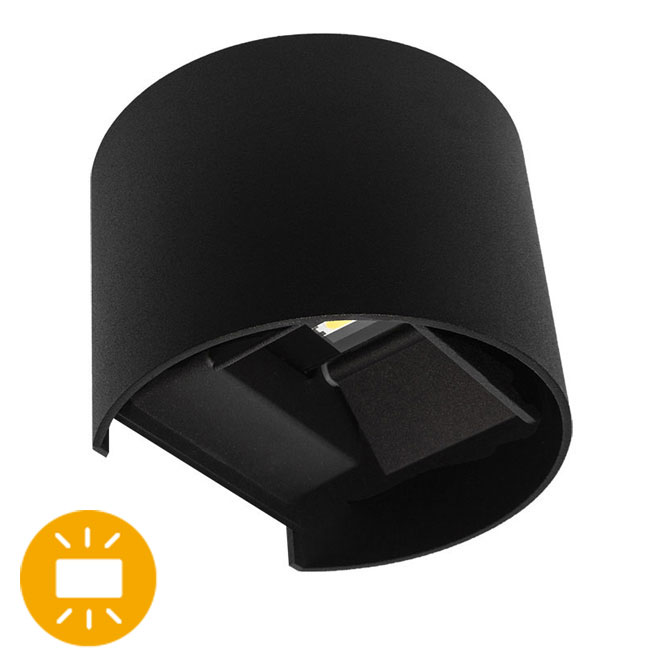 Aplique SALAS IP65 2x3W LED 500lm 3000K C.14xL.12xAlt.10cm preto