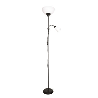 Candeeiro de pé VARESE 1xE27 com braço de leitura 1xE14 Alt.178xD.28cm preto