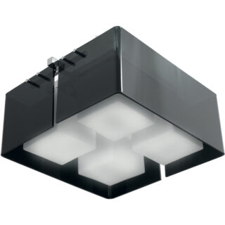 Plafond ROBERTA quadrado 4xE27 C.41xL.41xAlt.21cm preto/cromado