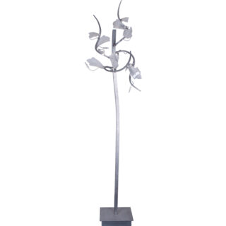 Candeeiro de pé FOLHAS 12xG4 12V C.56xL.46xAlt.180cm vidro cinzento