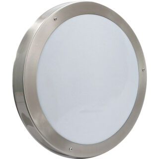 Plafond DOURO redondo IP44 2xE27 Alt.6,5xD.34cm cor inox