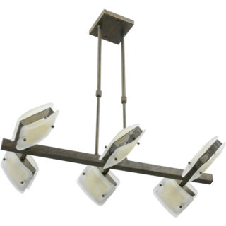 Candeeiro de tecto SORAIA 6xG9 C.65xL.33xAlt.Reg.cm castanho