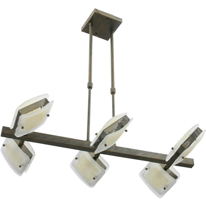 Candeeiro de tecto SORAIA 6xG9 C.65xL.33xAlt.Reg.cm castanho