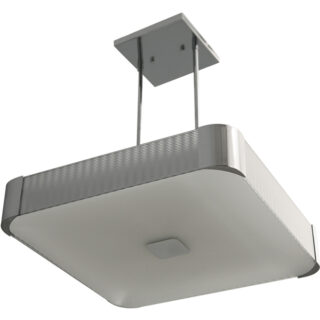 Candeeiro de tecto LIZETE quadrado 6xE27 C.54xL.54xAlt.Reg.cm cinzento/cromado