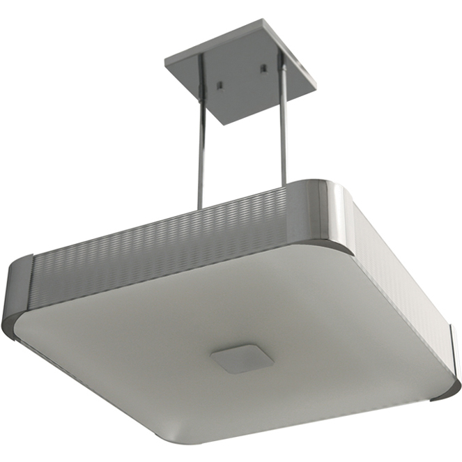 Candeeiro de tecto LIZETE quadrado 6xE27 C.54xL.54xAlt.Reg.cm cinzento/cromado