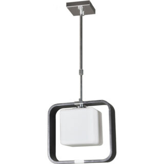 Candeeiro de tecto IRINA quadrado 1xE27 C.29xL.15xAlt.Reg.cm wengue/cromado