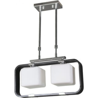 Candeeiro de tecto IRINA rectangular 2xE27 C.45xL.13xAlt.Reg.cm wengue/cromado