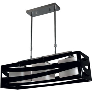Candeeiro de tecto CEPHEUS 3xE27 C.64xL.22xAlt.Reg.cm acrílico preto