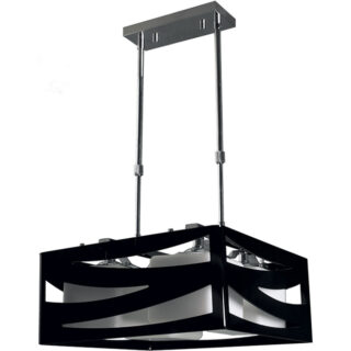 Candeeiro de tecto CEPHEUS 4xE27 C.39xL.39xAlt.Reg.cm acrílico preto