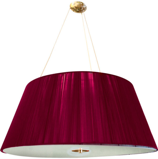 Suspensão ADRIANA 3xE27 Alt.Reg.xD.60cm Bordeaux/Níquel